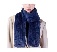 Lmtossey Sciarpa calda invernale lavorata a maglia in peluche da donna avvolge scaldacollo Russia, blu navy, Etichettalia unica