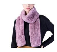 Lmtossey Sciarpa calda invernale lavorata a maglia in peluche da donna avvolge scaldacollo Russia, Viola, Etichettalia unica