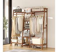 LMTYBOC Appendiabiti a forma di asino in bambù, armadio aperto, appendiabiti in legno per vestiti, scarpe, borse, cestini, vestiti multifunzionali, per camera da letto e soggiorno (130 cm, 160 cm, 190