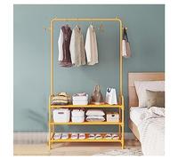 LMTYBOC Appendiabiti autoportante con 2 ganci e 3 ripiani per scarpe, elegante ingresso per corridoio e ingresso, giallo, dimensioni: 90 x 30 x 165 cm