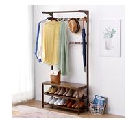 LMTYBOC Appendiabiti da ingresso 3 in 1 con panca scarpiera, albero in legno massello, elegante panca portaoggetti, ganci per cappotti, ingresso con ripiano per scarpe e accessori