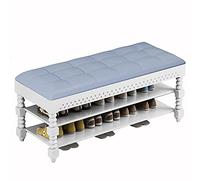 LMTYBOC Elegante scarpiera nera con seduta imbottita, scarpiera salvaspazio per ingresso, camera da letto, corridoio, soggiorno, 60 x 30 x 48 cm, comoda soluzione per riporre oggetti