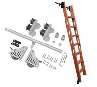 LMTYBOC Kit di binari scorrevoli per biblioteca a tubo tondo in acciaio, kit hardware con ruote a rulli per pavimento, per casa, loft e ufficio, kit binario da 500 cm