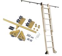 LMTYBOC Kit di ferramenta retrattile per biblioteca, in acciaio, con rulli da pavimento, binario scorrevole salvaspazio, per casa, ufficio e biblioteca, 122 cm