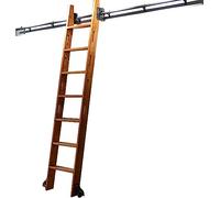 LMTYBOC Kit hardware per binari scorrevoli per libreria, resistente, kit di binari per scale scorrevoli, scale per libreria, magazzino, con ruote a rulli (senza scala), 100 cm di distanza