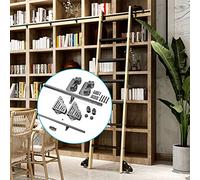 LMTYBOC Kit per porta scorrevole nera, set completo di ferramenta per scala scorrevole + binario di estensione (senza scala), adatto per casa/interni/loft/biblioteca/nero/100 cm