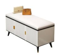 LMTYBOC Panca portaoggetti con cuscino, scarpiera, scarpiera, con ante, moderna scarpiera bianca e nera, 90 x 30 x 50 cm, soluzione perfetta per l'ingresso