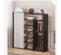 LMTYBOC Robusta scarpiera impilabile, 80 cm, autoportante, per stivali e scarpe, soluzione di facile montaggio per ingresso, armadio, corridoio, in tessuto non tessuto