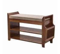 LMTYBOC Robusta scarpiera in legno con panca, multifunzione, salvaspazio, per 6-8 paia, ideale per corridoio, soggiorno e camera da letto, 62/78/98 cm x 30 cm x 50 cm