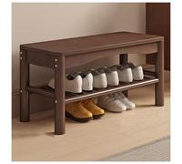 LMTYBOC Robusta scarpiera in legno massello con cuscino, 2 ripiani per ingresso e corridoio, capacità 100 kg, facile da montare, opzioni di dimensioni: 45/60/80 x 30 x 40 cm