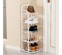 LMTYBOC Robusta scarpiera in metallo a 10 livelli, scarpa nera salvaspazio sottile, elegante scarpiera, perfetta per casa e ingresso (colore: bianco, dimensioni: 5 ripiani)