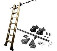 LMTYBOC Rolling Library Slide Rail Kit Scala Scorrevole Biblioteca Set Completo Hardware (Nessuna Scala), 9,1 m, Tubo Rotondo Mobile Scaletta Rotonda Rullo Retrattile Binario Appendiabiti/Colore/100