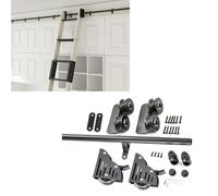 LMTYBOC Scala mobile a tubo rotondo, kit di binari scorrevoli per loft, per ufficio e loft, 366 cm