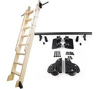 LMTYBOC Scala per biblioteca con guide scorrevoli resistenti, kit hardware per biblioteca, scala mobile, sistema a rulli, nero (senza scala)/colore/600 cm