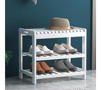 LMTYBOC Scarpiera a 3 ripiani con contenitore, sedile da ingresso, scarpiera bianca per corridoio, camera da letto, 50 cm, elegante e funzionale