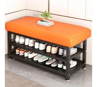 LMTYBOC Scarpiera a 3 ripiani in metallo con contenitore, seduta salvaspazio, robusta e scarpiera per corridoio, ingresso, camera da letto, perfetta per piccoli spazi.