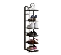 LMTYBOC Scarpiera a 8 livelli, contenitore in metallo, scarpiera impilabile per ingresso, scarpiera sottile, design moderno, soluzione salvaspazio (colore: nero)