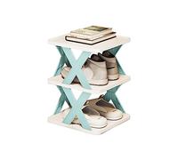 LMTYBOC Scarpiera impilabile - facile da montare - Scarpiera stretta - accessorio per camera da letto a 4 ripiani blu per una vita salvaspazio e ordinata