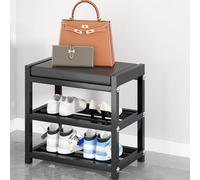 LMTYBOC Scarpiera in acciaio inox con panca portaoggetti, scarpiera salvaspazio con seduta, ideale per ingresso, corridoio, camera da letto, scarpe eleganti e funzionali