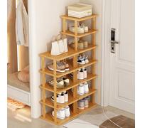 LMTYBOC Scarpiera in bambù, a 5/6/7/8 ripiani, sottile, verticale, salvaspazio, design rimovibile per un'elevata capacità di stoccaggio, perfetta per casa e ingresso