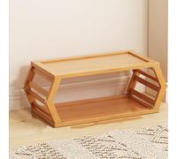 LMTYBOC Scarpiera in bambù naturale di grande capacità, facile da montare, robusta mensola per camera da letto, bagno e corridoio, perfetta per piccoli spazi (49 x 22,5 x 23 cm)