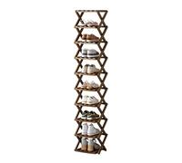LMTYBOC Scarpiera in legno, 10 ripiani, verticale, per soggiorno, ingresso, corridoio e armadio, design salvaspazio marrone (dimensioni: 26 x 26 x 159 cm)