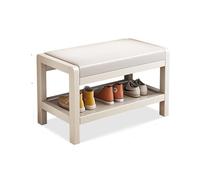 LMTYBOC Scarpiera in legno bianco, panca da ingresso con ottomana portaoggetti, cuscino in spugna ad alta resilienza, scarpiera salvaspazio per piccoli spazi, perfetta per porta d'ingresso.