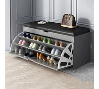 LMTYBOC Scarpiera in legno con cassetto ribaltabile, panca portaoggetti imbottita in PU, armadio estraibile per ingresso, corridoio e fango, soluzione elegante per riporre le scarpe, design