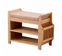 LMTYBOC Scarpiera in legno con panca, stabile e multifunzionale, per 6-8 paia, ingresso salvaspazio per corridoio, soggiorno, camera da letto, 62/78/98 cm x 30 cm x 50 cm