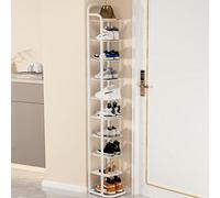 LMTYBOC Scarpiera in metallo a 10 ripiani, design sottile salvaspazio, scarpe nere, scaffale per scarpe, perfetta per l'ingresso domestico e l'armadio nization