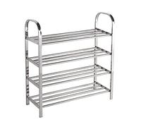 LMTYBOC Scarpiera in metallo a 4 ripiani, in acciaio inox, con piedini antiscivolo, ideale per camera da letto e ingresso (66 cm), design salvaspazio