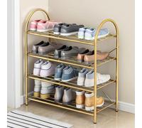 LMTYBOC Scarpiera in metallo con 5 ripiani, per ingresso, armadio, porta, autoportante, sottile, con grande capacità, elegante e robusta (oro, 50 x 20 cm)