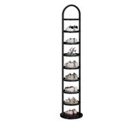 LMTYBOC Scarpiera in metallo con 9 ripiani, scarpiera verticale salvaspazio, scarpiera aperta, 27 x 22 x 148 cm, colore nero, ideale per casa e ufficio