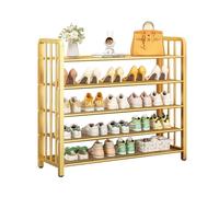 LMTYBOC Scarpiera in metallo dorato, scarpiera sottile a 5 ripiani, può contenere 25 paia, perfetta per soggiorno, camera da letto, corridoio, dimensioni 100 x 29 x 88 cm, elegante e salvaspazio.