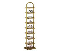 LMTYBOC Scarpiera in metallo dorato, scarpiera verticale salvaspazio a 9 ripiani, design aperto, 27 x 22 x 148 cm, per una conservazione efficiente e un facile accesso