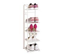 LMTYBOC Scarpiera in metallo robusto a 8 livelli, salvaspazio, impilabile per ingresso, scarpiera sottile, elegante e (colore: bianco, dimensioni: 5 livelli)