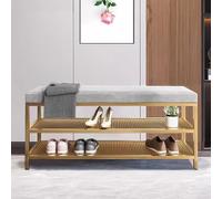 LMTYBOC Scarpiera in velluto dorato, panca 2 in 1 per ingresso, moderna panca imbottita per corridoio, soggiorno e camera da letto, elegante estremità del letto.