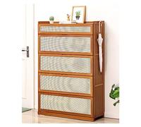 LMTYBOC Scarpiera moderna in rattan, in bambù, con ante ribaltabili, autoportante su 3 lati, per ingresso, armadio, corridoio e camera da letto, dimensioni: 100 x 33 x 145 cm