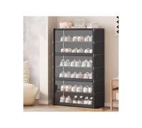 LMTYBOC Scarpiera moderna ribaltabile - Elegante scarpiera per corridoio, scarpiera nizzata, nera, 105 x 64 cm, salvaspazio, soluzione versatile
