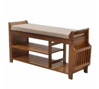 LMTYBOC Scarpiera multifunzionale in legno con panca, design salvaspazio per 6-8 paia di scarpe, soluzione robusta per corridoio, soggiorno e camera da letto, 62/78/98 cm x 30 cm x 50 cm