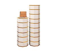 LMTYBOC Scarpiera ottagonale rotante a 360°, autoportante, in metallo, per piccoli spazi, design moderno, soluzione verticale (35 cm, oro)