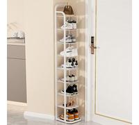 LMTYBOC Scarpiera salvaspazio a 10 ripiani in metallo nero, scarpe sottili, elegante scarpiera, perfetta per l'ingresso e l'armadio di casa
