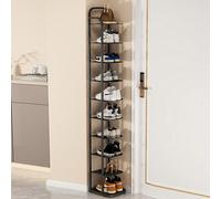 LMTYBOC Scarpiera salvaspazio a 10 ripiani, robusta scarpa in metallo nero, design sottile per una conservazione efficiente delle scarpe, elegante scarpiera, perfetta per casa e ingresso