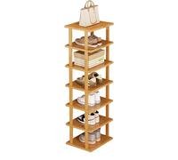LMTYBOC Scarpiera sottile e alta, in legno, a 7 ripiani, salvaspazio, ad angolo, facile da montare, 23 x 25 x 115 cm, perfetta per casa e ingresso