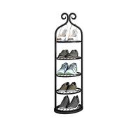 LMTYBOC Scarpiera sottile in metallo - Scarpiera a 5 ripiani per corridoio, nero lucido, salvaspazio, elegante scarpiera per ingresso.