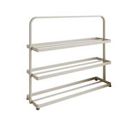 LMTYBOC Scarpiera verticale alta a 3 ripiani, salvaspazio, per ingressi, soggiorni e camere da letto, elegante design bianco (56 x 65 cm)