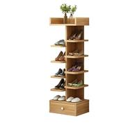 LMTYBOC Scarpiera verticale - Armadio sottile a 5/6/7/8 ripiani per ingresso, soggiorno, camera da letto, soluzione di archiviazione stretta (marrone, 113 x 42 cm)