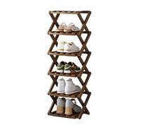 LMTYBOC Scarpiera verticale in legno, a 10 ripiani, salvaspazio, per soggiorno, ingresso, corridoio e armadio, marrone, 26 x 26 x 88 cm