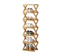 LMTYBOC Scarpiera verticale in legno, scarpiera stretta a 10 ripiani, salvaspazio per soggiorno, ingresso e corridoio (colore legno, dimensioni: 26 x 26 x 105 cm)