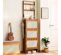 LMTYBOC Scarpiera verticale, ingresso indipendente per scarpe e borse, scaffale compatto per armadio, marrone scuro (50 x 17 cm), design salvaspazio.